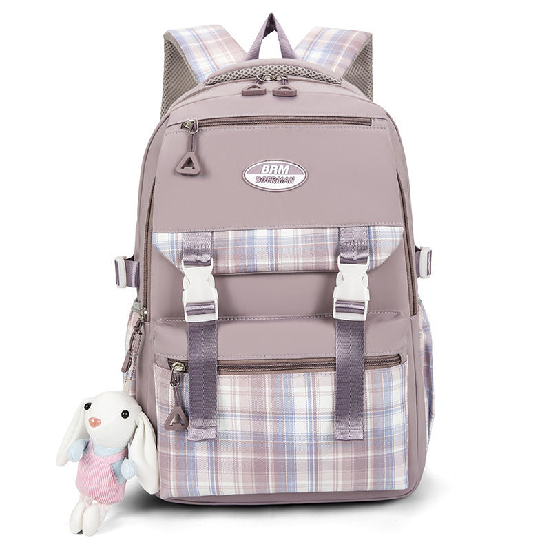 Women's Fresh Plaid Summer Campus Fashion Backpacks