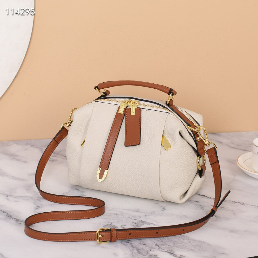Women's Boston Pillow Genuine Leather Soft Western Shoulder Bags