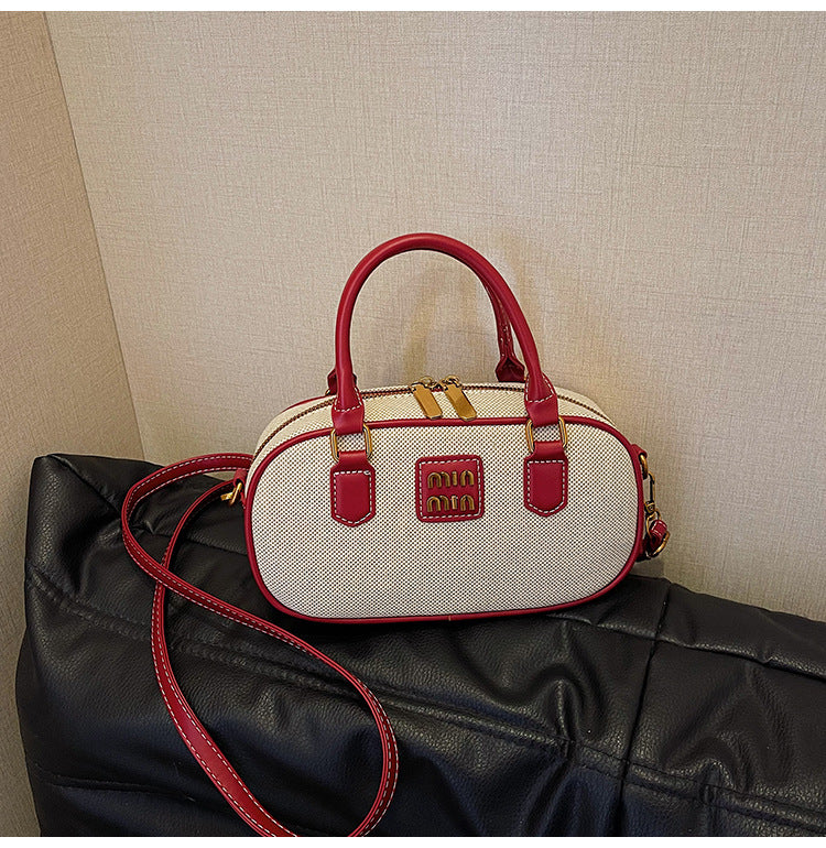 Women's Bowling Boston Canvas Retro Leisure Commute Crossbody Bags