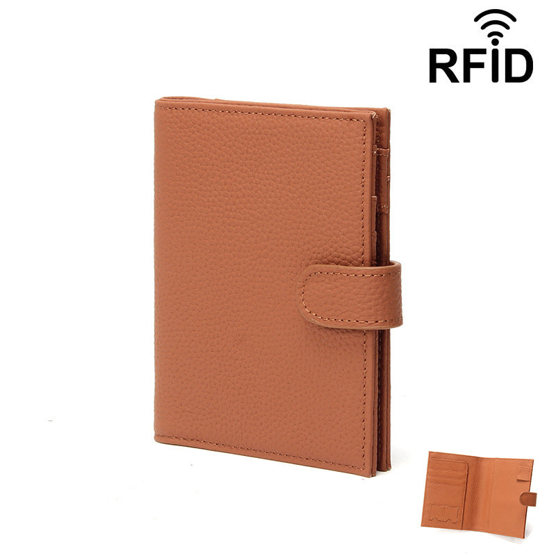 Leather Passport Wrapper Unisex Multifunctional Ticket Id Package