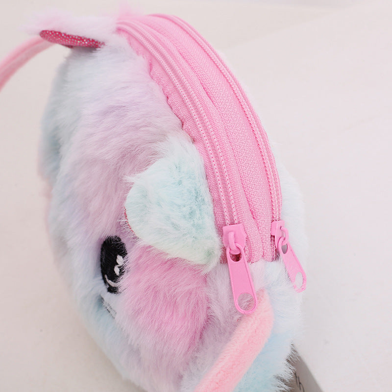 Cute Wild Cartoon Plush Female Change Crossbody Bags