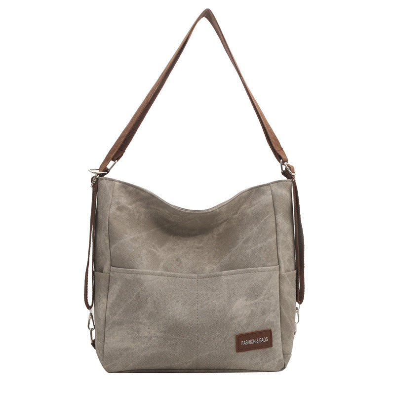 Women's Denim Solid Color Large Capacity Commuter Shoulder Bags