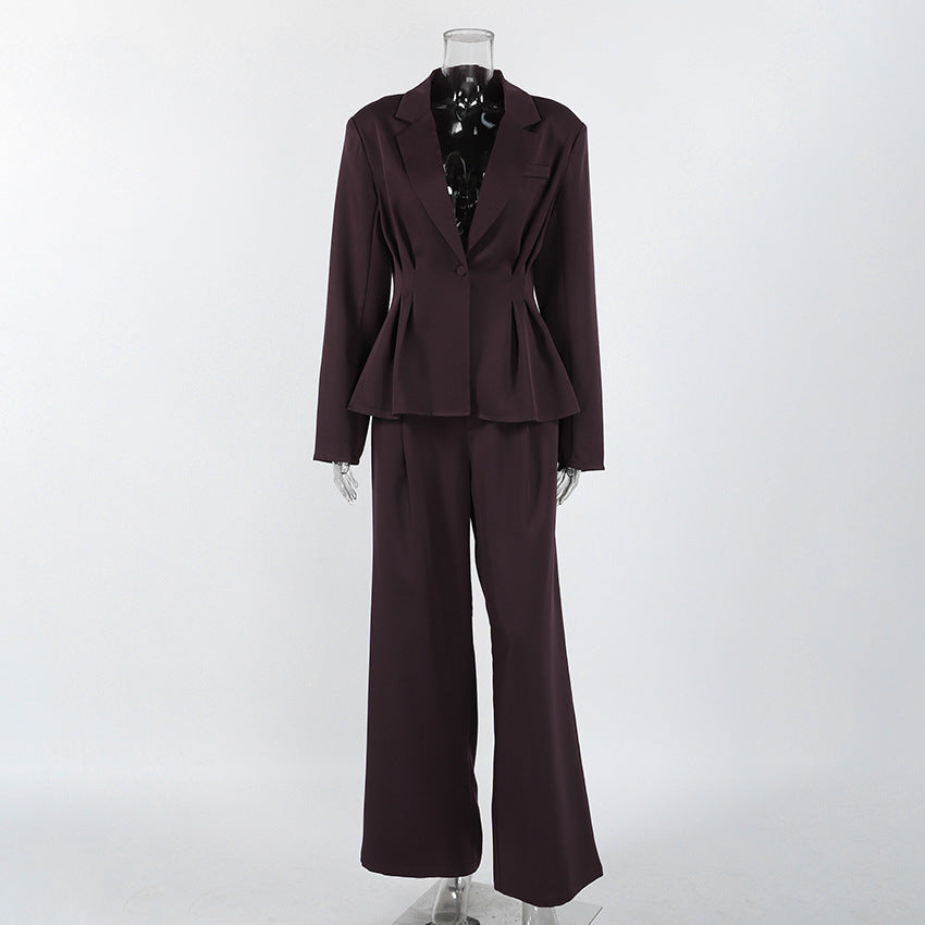 Women's Deep Low Cut Long Sleeve Trousers Jackets