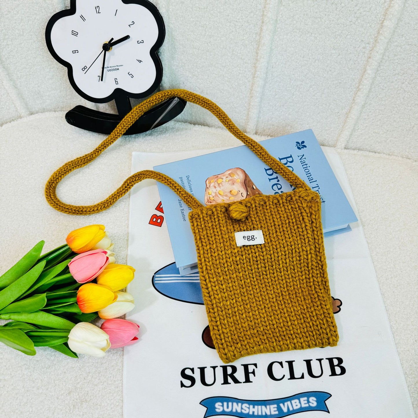 Women's Korean Style Hand-woven Cute Mobile Knitted Crossbody Bags