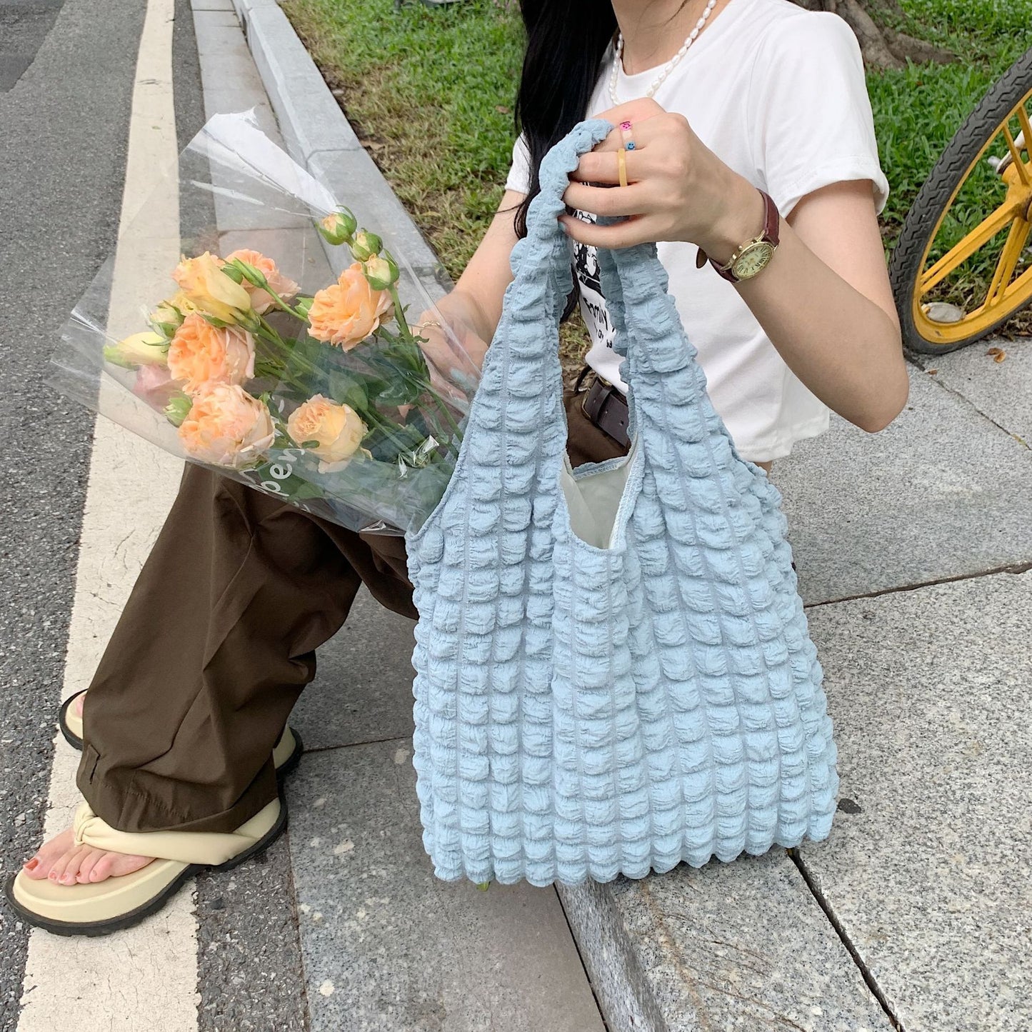 Western Style Cloud Bubble Flower Vest Shoulder Bags