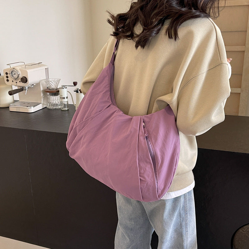 Korean Style Large Capacity Solid Color Crossbody Bags