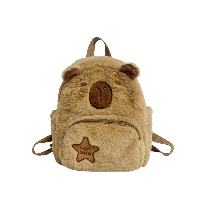 Cute Female Capybara Plush Toy Doll Backpacks
