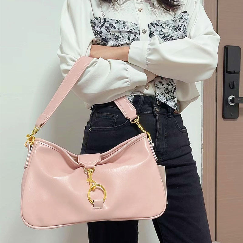 Trendy Fashion Baguette Underarm Solid Color Bags