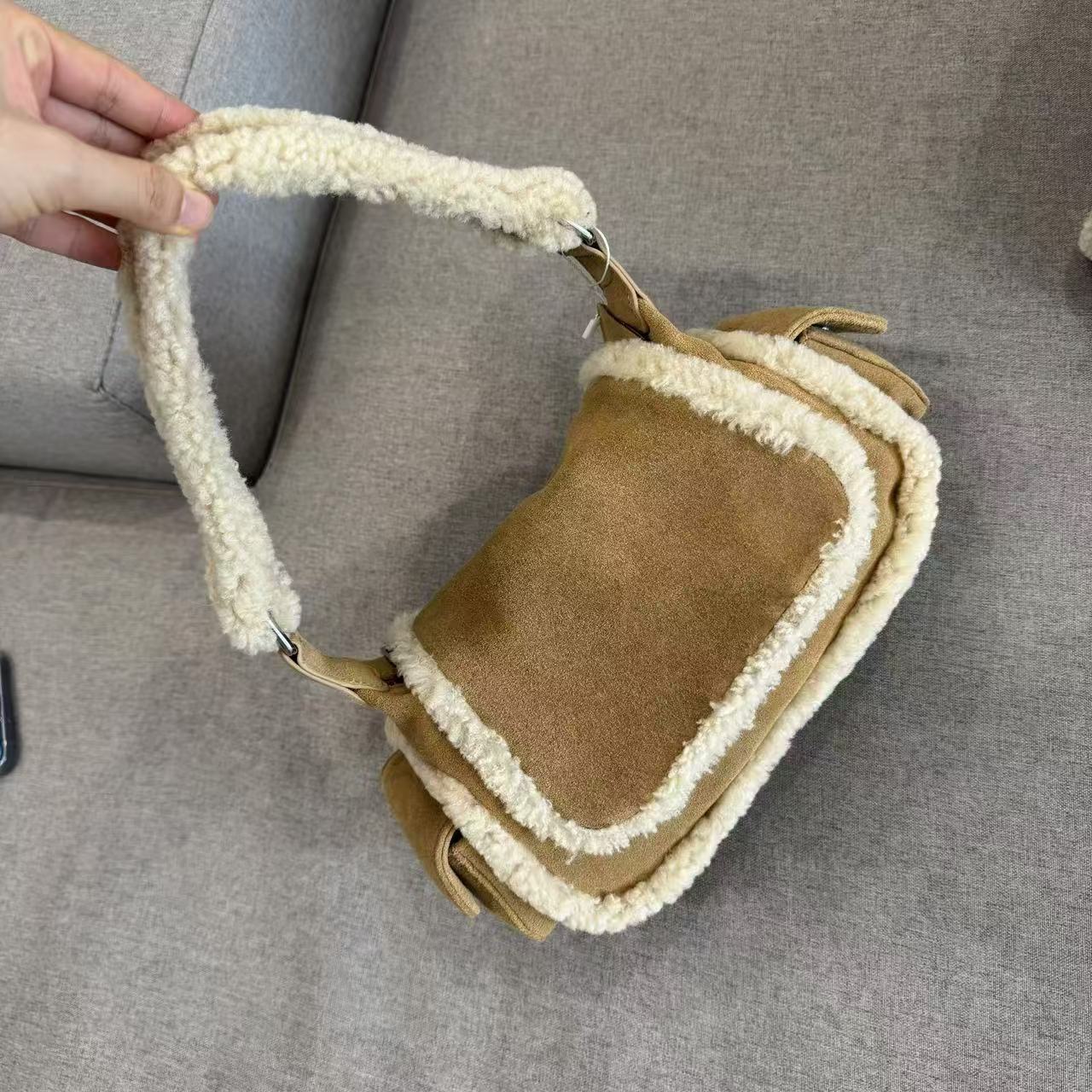 Wool Cowhide Underarm Real Frosted Hot Bags