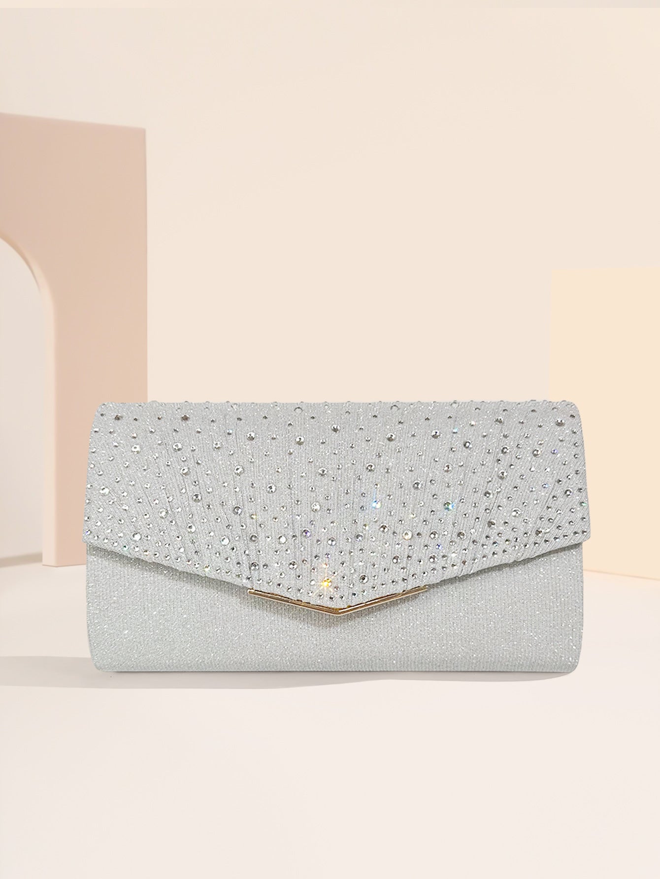 Unique Dinner Clutch Pleated Rhinestone Dress Evening Bags