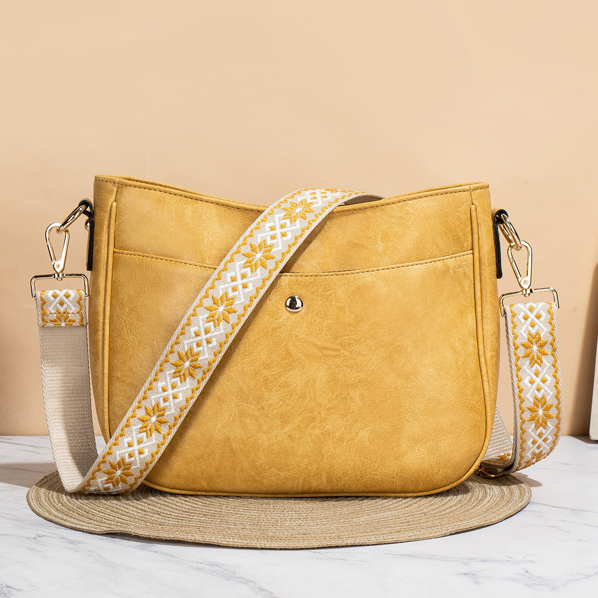 Women's Unique Leather Texture Simple Fashion Shoulder Bags