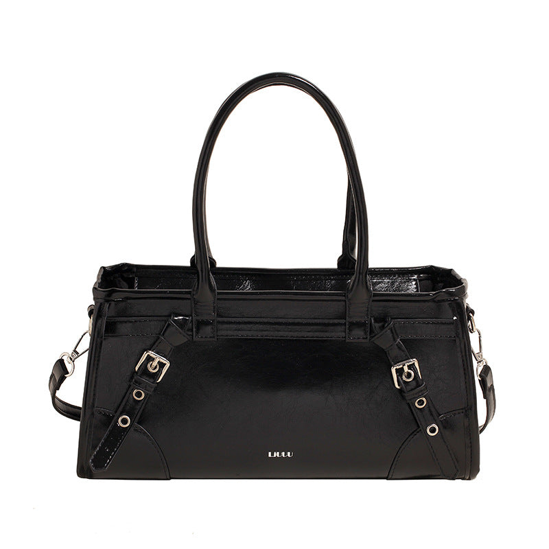 Women's Oil Wax Leather Underarm Light Luxury Shoulder Bags