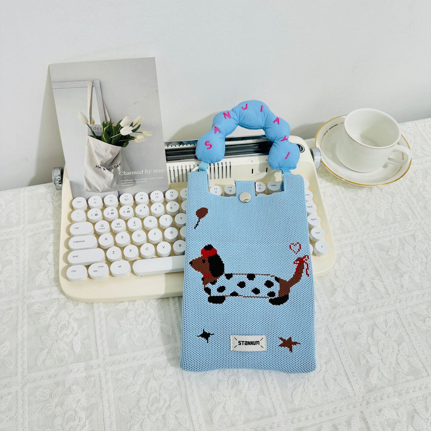 Creative Cute Cartoon Cat Knitted Mini Crossbody Bags
