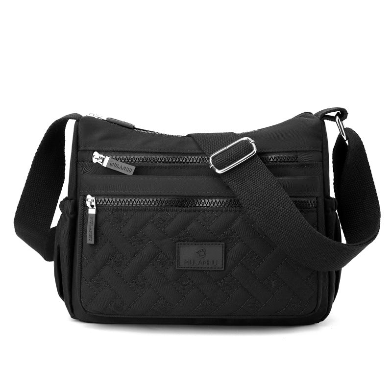 Women's Nylon Fashion Embroidered Large Capacity Multilayer Crossbody Bags