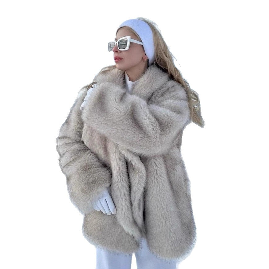Double-sided Furry Fluffy Dyed Pointed Winter Coats