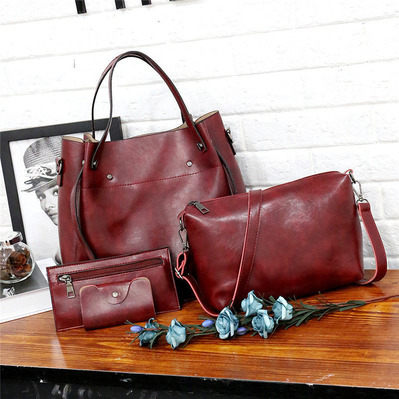 Durable Graceful Trendy Mother Solid Color Shoulder Bags