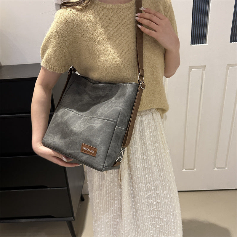 Women's Denim Solid Color Large Capacity Commuter Shoulder Bags
