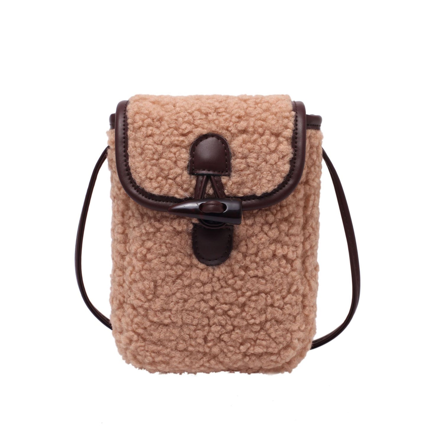 Women's Autumn Sheepskin Cute Cartoon Plush Support Crossbody Bags