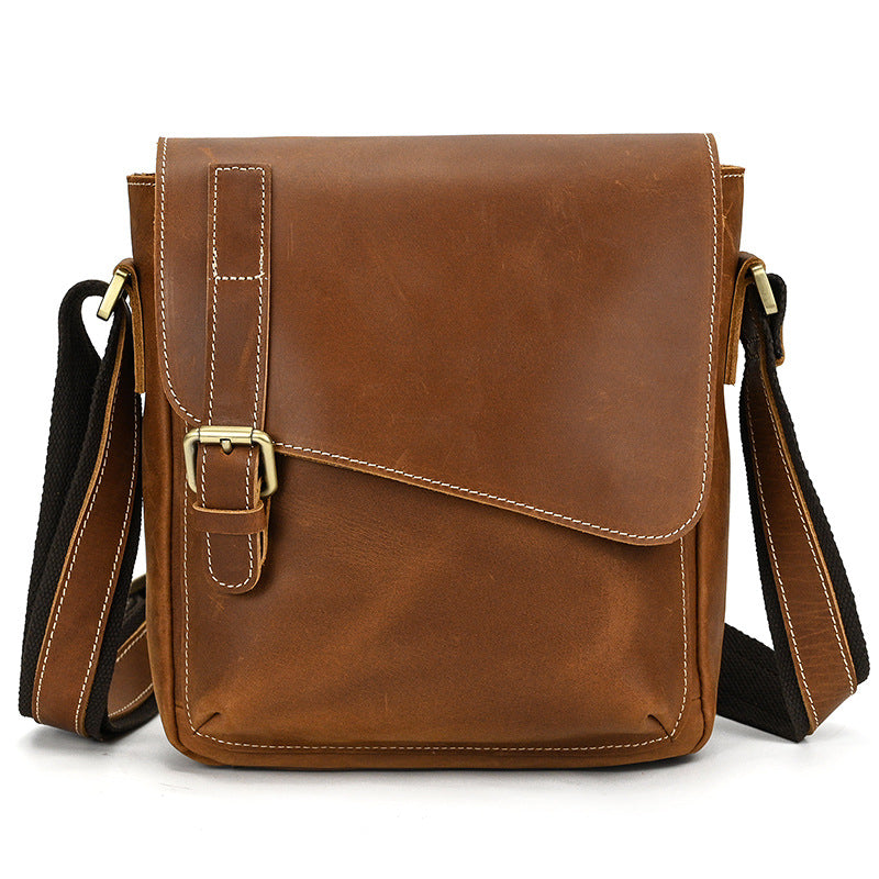 Men's Leather Crazy Horse First Layer Cowhide Men's Shoulder Bags