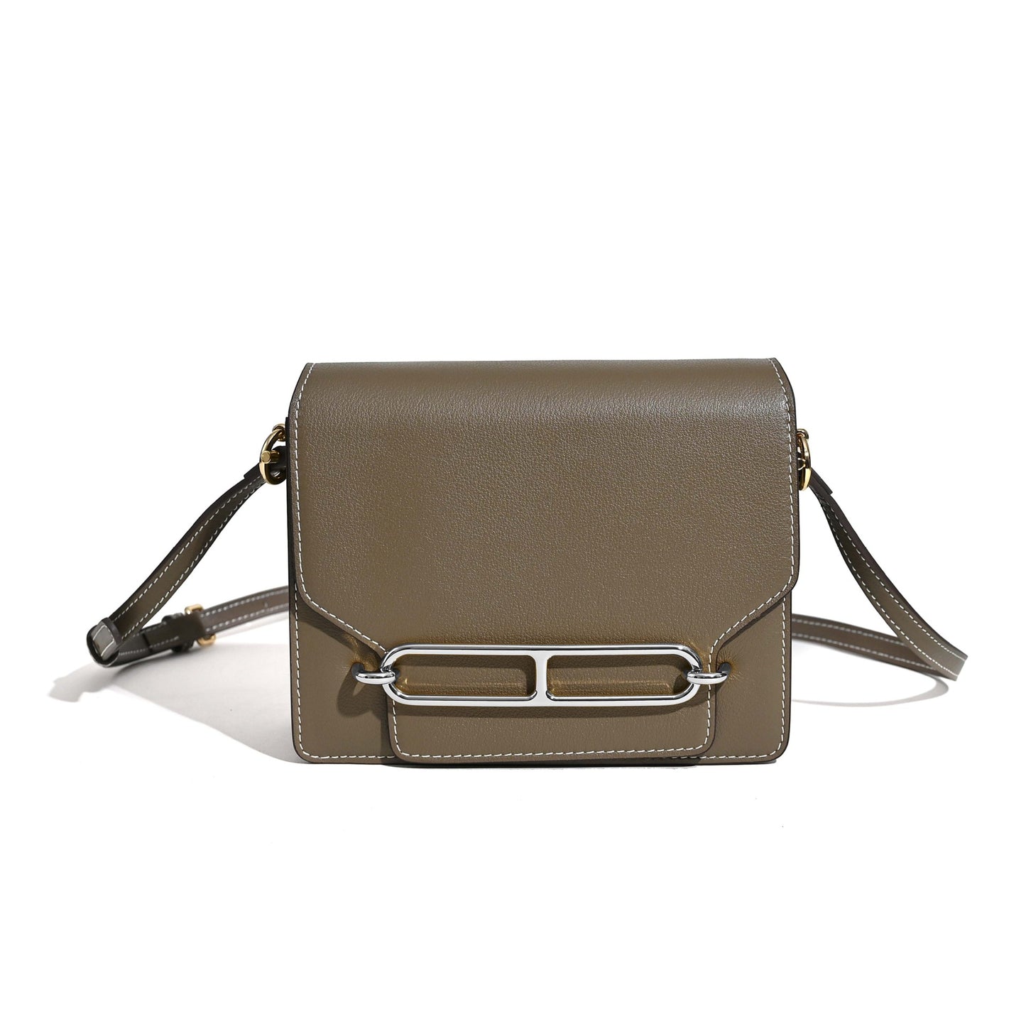 Attractive First Layer Cowhide Retro Temperament Small Square Bags