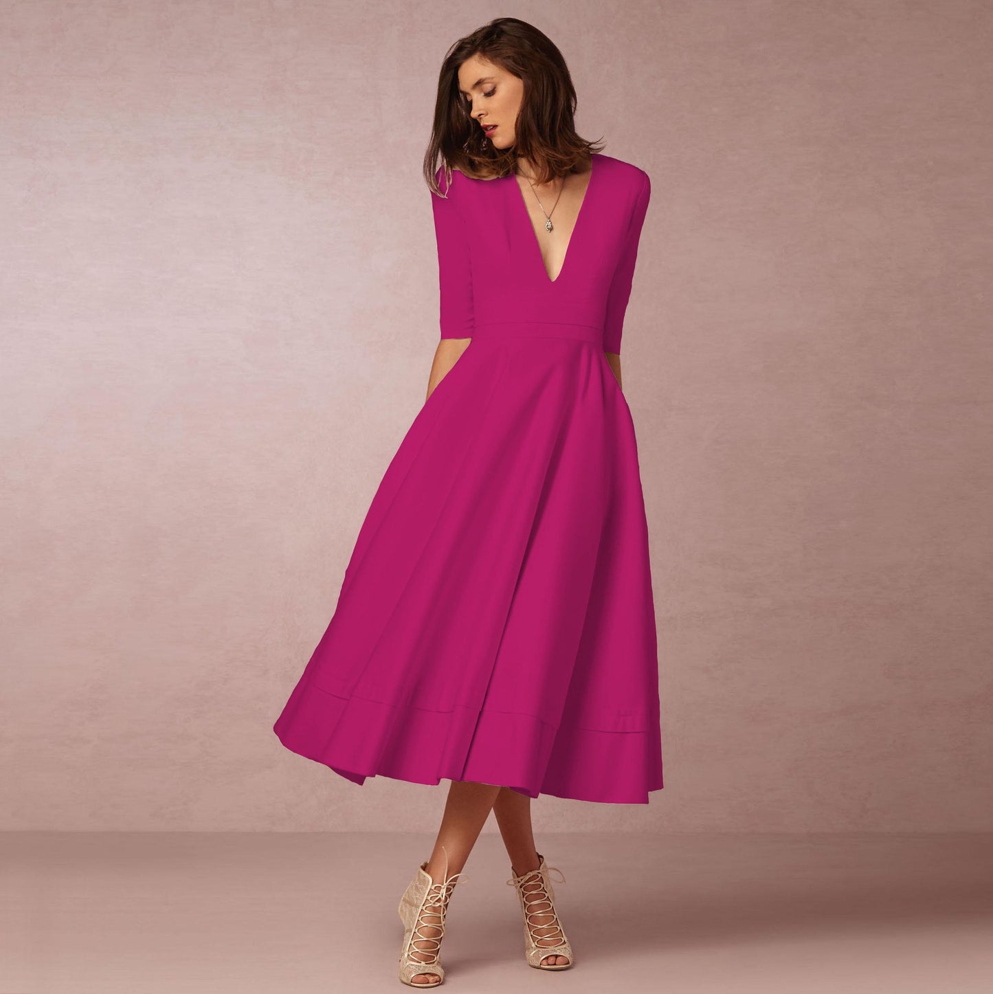 Women's Dress Sexy Deep V Large Swing Dresses