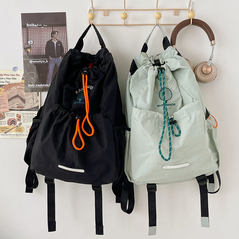 Drawstring Canvas Large Capacity College Mountain Backpacks