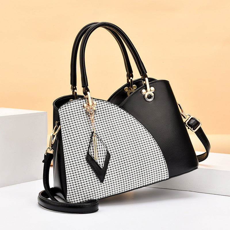 Fashion Plaid Large Capacity Color Matching Shoulder Bags