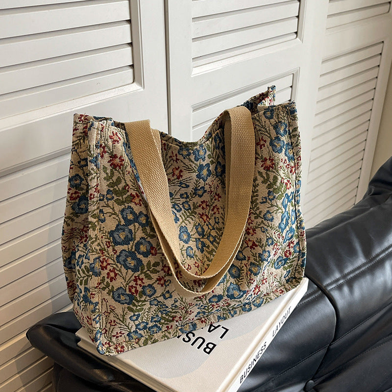 Women's Large Capacity Canvas Idle Style Class Shoulder Bags