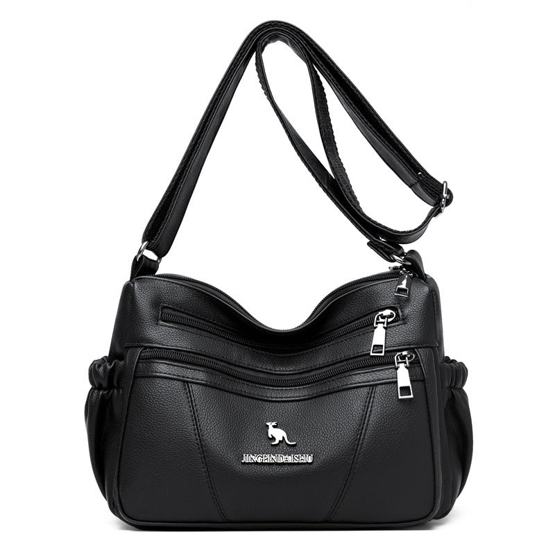 Women's Soft Leather Simple Summer Mother Large Crossbody Bags