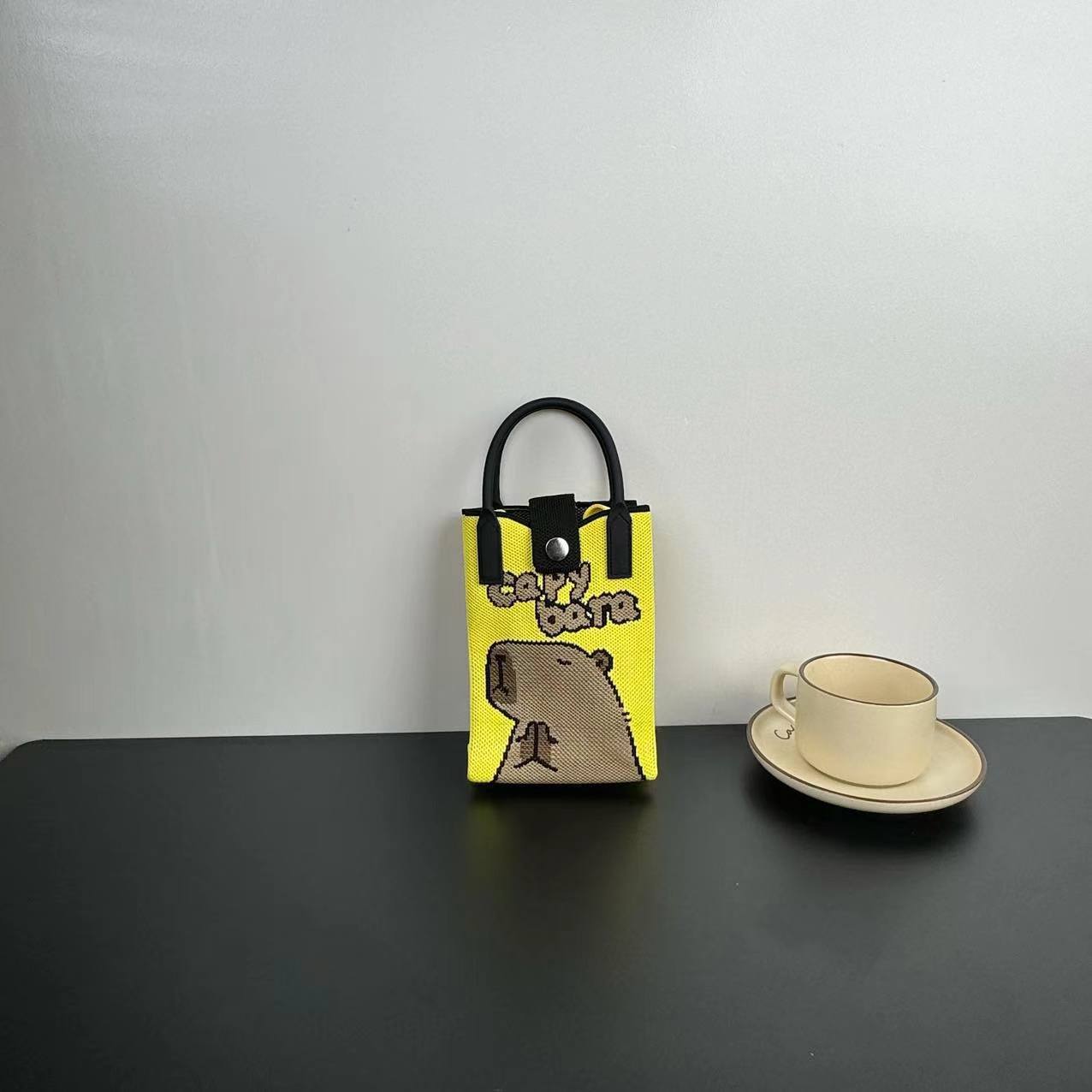 High Sense Mobile Cartoon Knitted Dopamine Bags