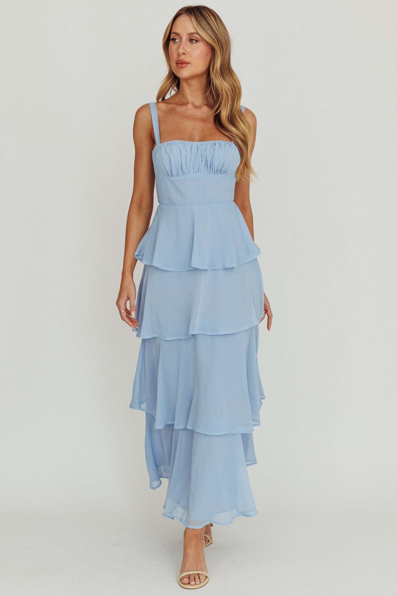 Women's Spaghetti Straps Cake Pleated Fashion Party Dresses