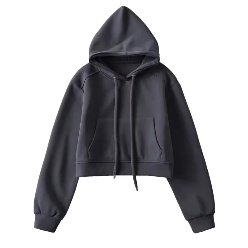 Women's Basic Hooded Large Pocket High Waist Sweaters