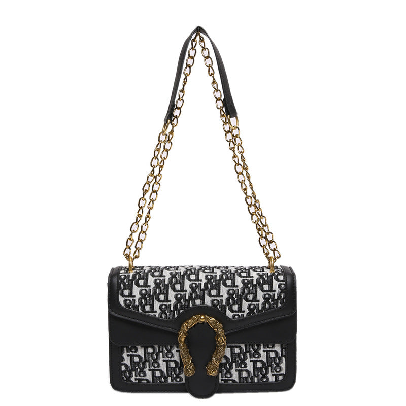 Women's Simple Fashion Retro Printed Chain Texture Crossbody Bags