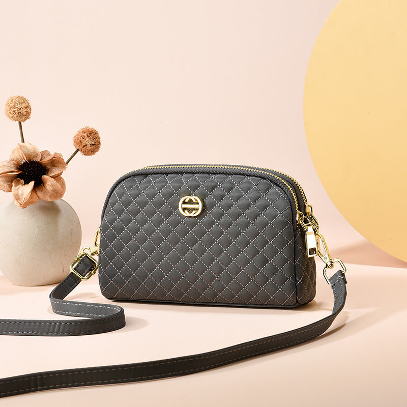 Women's Oxford Cloth Cell Diamond Pattern Mother Crossbody Bags