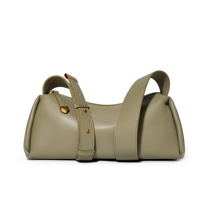 Women's Cowhide Black Genuine Leather High-grade French Crossbody Bags