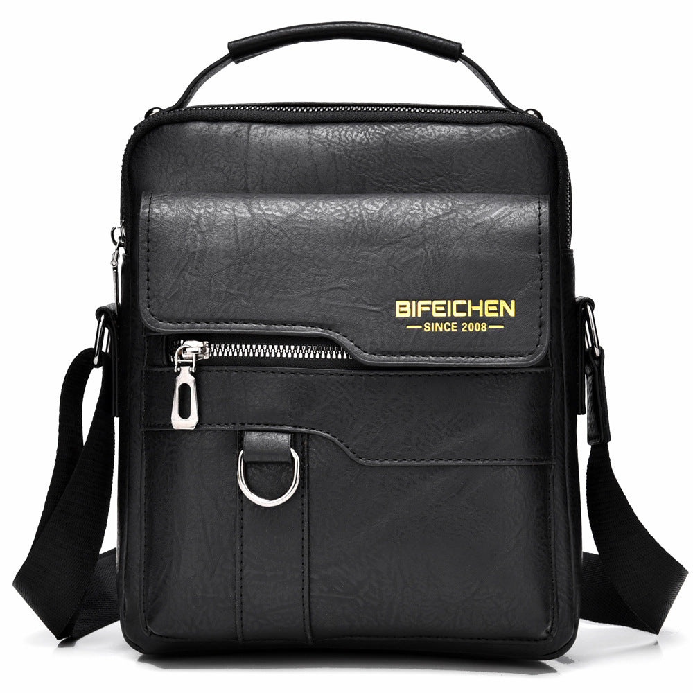 Men's Classic Retro Vertical Portable Leather Men's Shoulder Bags