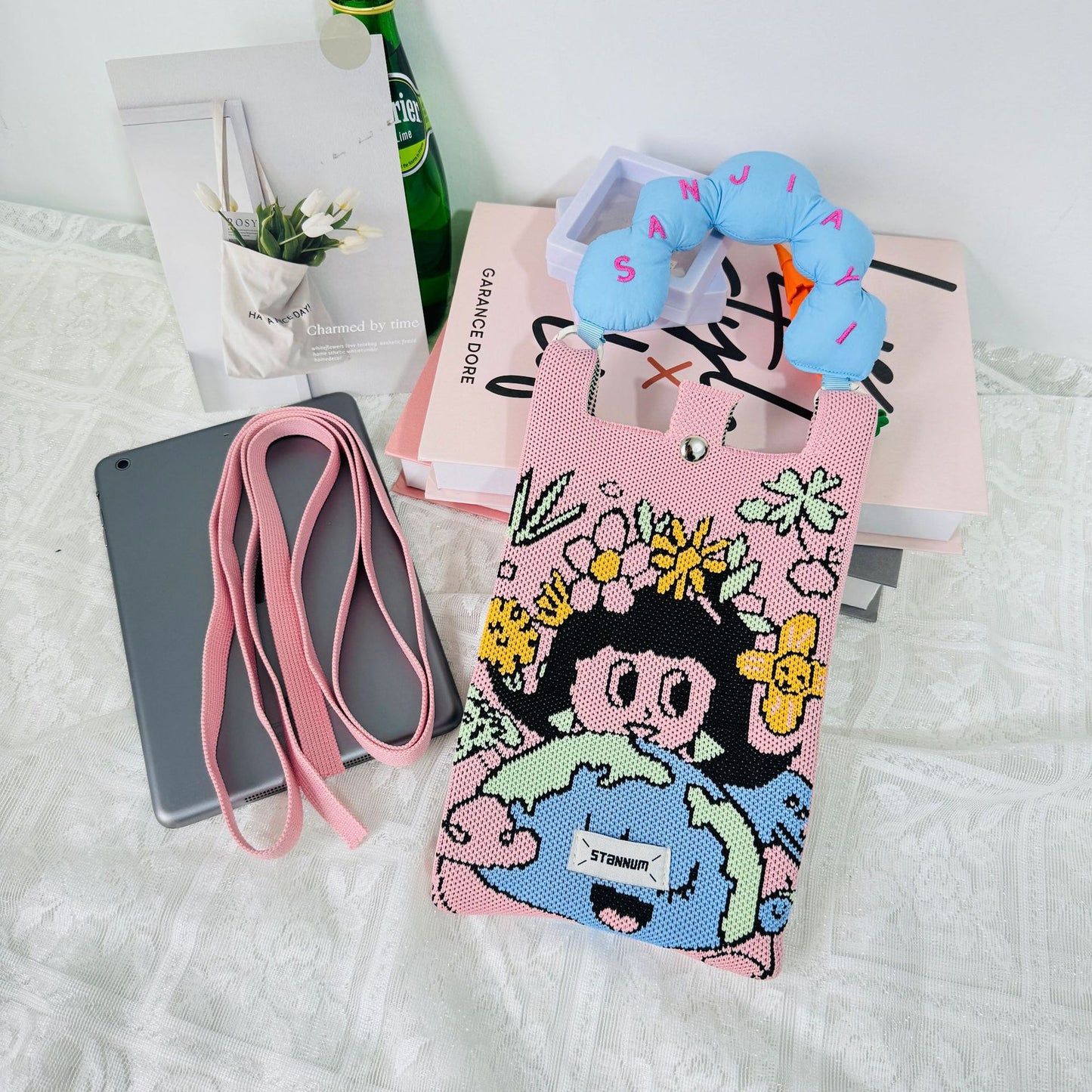 Creative Cute Cartoon Cat Knitted Mini Crossbody Bags