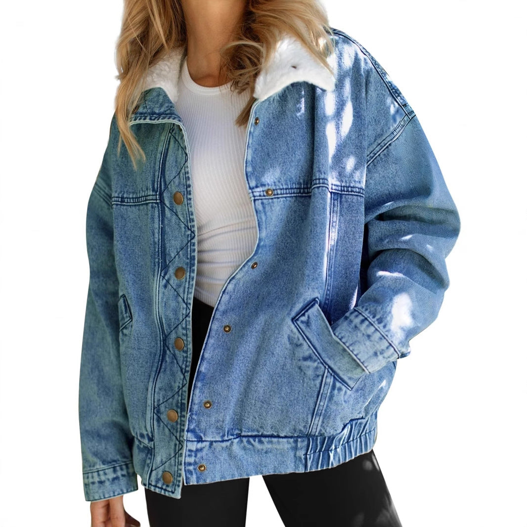 Women's New Oversized Denim Autumn Warm Jackets