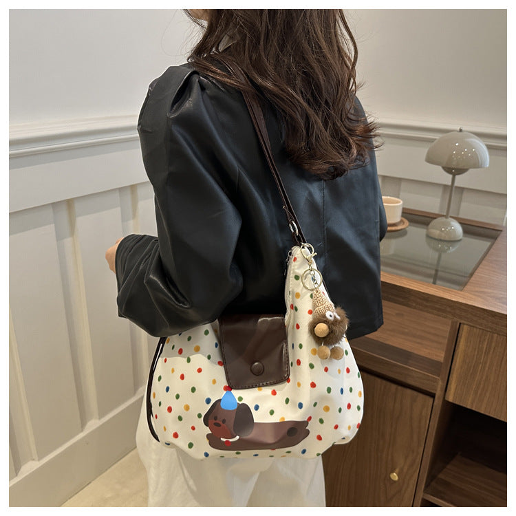 Sausage Puppy Leisure Commute Large Capacity Shoulder Bags