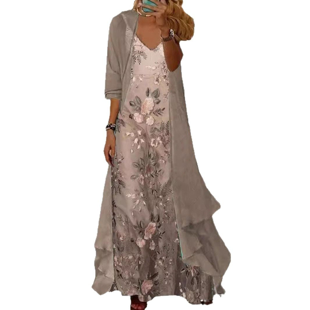 Elegant Graceful Dress Embroidery Craft Retro Dresses