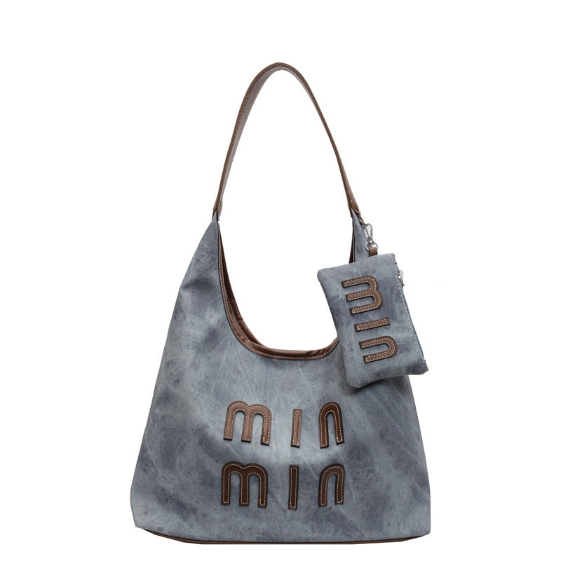 Women's Style Retro Denim Underarm Autumn Fashion Simple Shoulder Bags