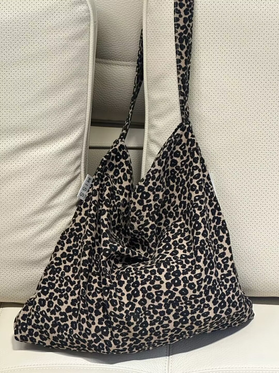 Thickened Canvas Printed Leopard Large Capacity Shoulder Bags
