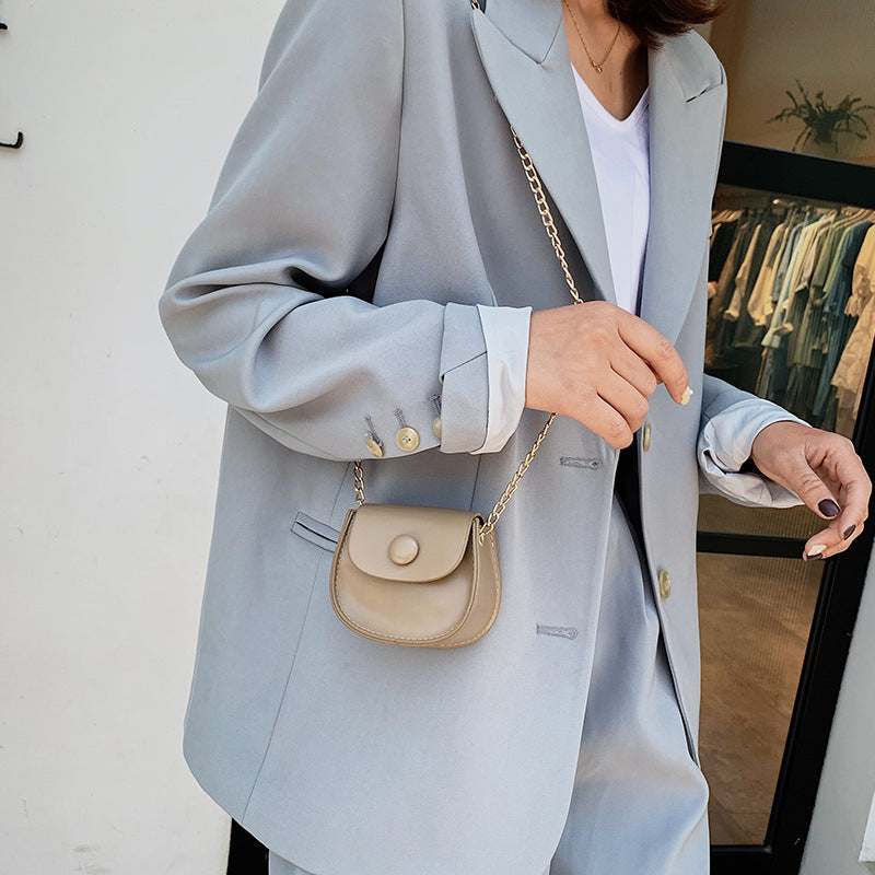 Women's Western Style Autumn Mini Solid Color Shoulder Bags