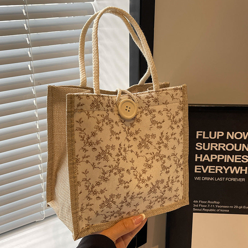 Summer French Floral Hand Lunch Box Shoulder Bags