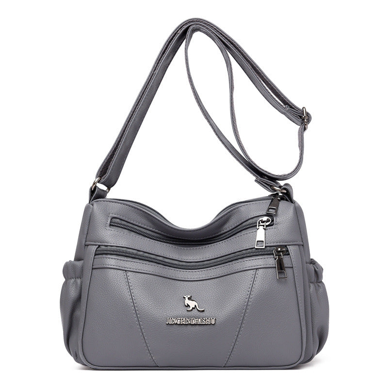 Women's Soft Leather Simple Summer Mother Large Crossbody Bags