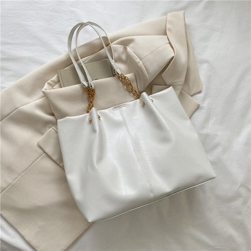 Women's Soft Surface Textured Fashion Leisure Chain Shoulder Bags