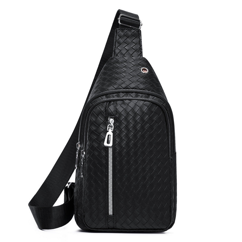 Men's Trendy Soft Leather Simple Waterproof Leisure Men's Chest Bags