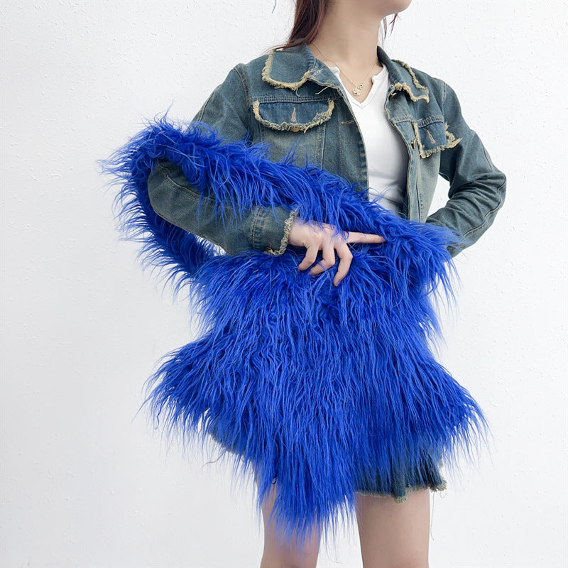 Plush Dopamine Wear Niche Hot Furry Crossbody Bags