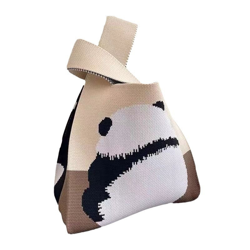 Panda Woven Go Out Commuter Cute Woolen Bags