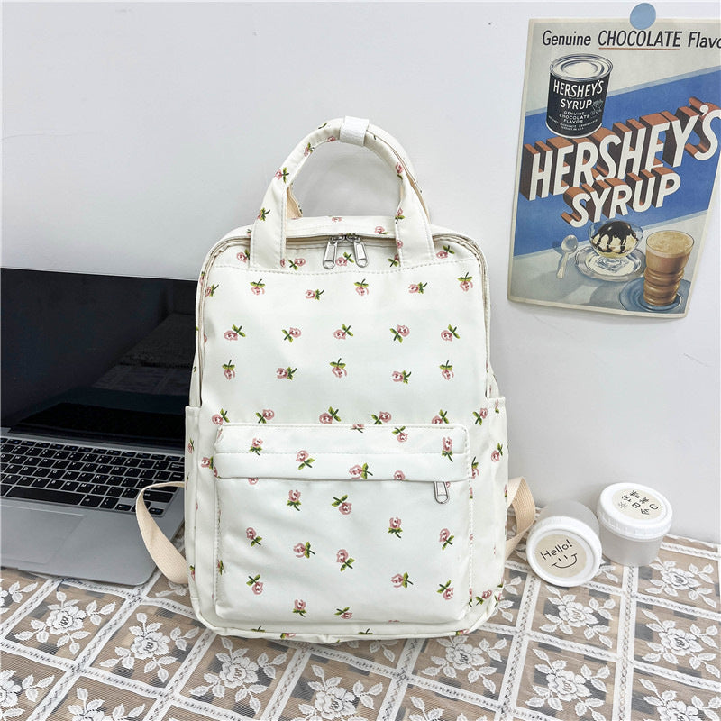 Female Style Fresh Literature Art Flower Backpacks